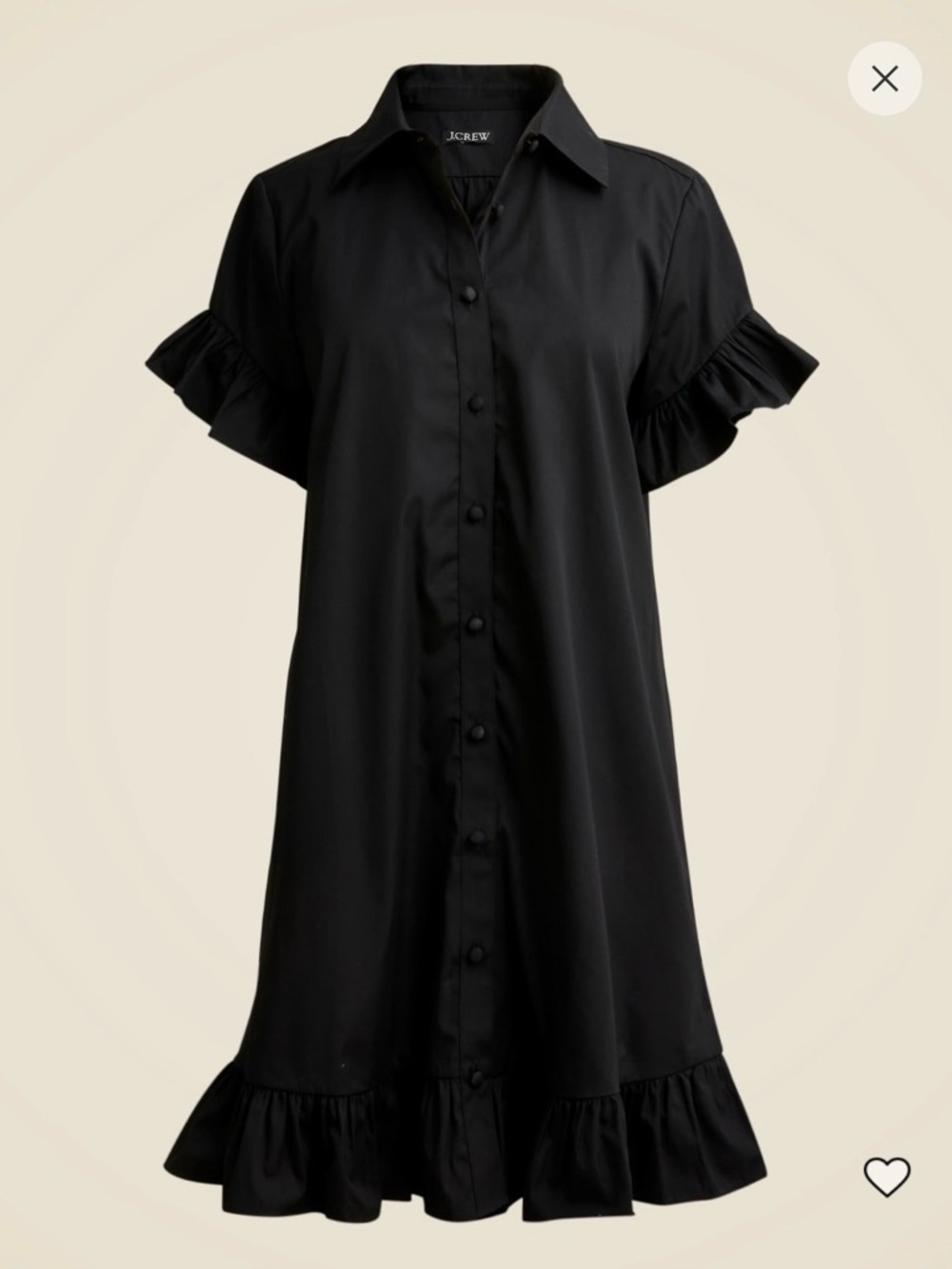 J. Crew Black ruffle hem dress with pockets!